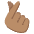 Hand With Index Finger And Thumb Crossed Medium Skin Tone Emoji from Noto Emoji Set