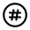 Hash Circle Icon from Mynaui Line Set | Free Download as SVG Vector and Transparent PNG | Streamline icons