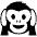 Hear No Evil Monkey Emoji from EmojiTwo Black Set