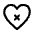 Heart X Icon from Mynaui Line Set