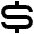 Heavy Dollar Sign Emoji from EmojiTwo Black Set