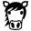 Horse Face Emoji from EmojiTwo Black Set