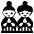 Japanese Dolls Emoji from EmojiTwo Black Set
