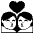 Kiss Womanwoman Emoji from EmojiTwo Black Set