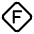 Letter F Diamond Icon from Mynaui Line Set