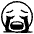 Loudly Crying Face Emoji from EmojiTwo Black Set