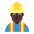 Man Construction Worker Flat Dark Emoji from Fluent Emoji Flat Set