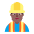 Man Construction Worker Flat Medium Dark Emoji from Fluent Emoji Flat Set