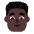 Man Curly Hair Flat Dark Emoji from Fluent Emoji Flat Set