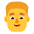 Man Curly Hair Flat Default Emoji from Fluent Emoji Flat Set