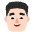 Man Curly Hair Flat Light Emoji from Fluent Emoji Flat Set
