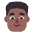 Man Curly Hair Flat Medium Dark Emoji from Fluent Emoji Flat Set
