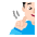 Man Deaf Flat Light Emoji from Fluent Emoji Flat Set