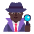 Man Detective Flat Dark Emoji from Fluent Emoji Flat Set