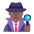 Man Detective Flat Medium Dark Emoji from Fluent Emoji Flat Set