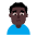 Man Frowning Flat Dark Emoji from Fluent Emoji Flat Set