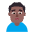 Man Frowning Flat Medium Dark Emoji from Fluent Emoji Flat Set