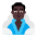 Man In Steamy Room Flat Dark Emoji from Fluent Emoji Flat Set