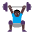 Man Lifting Weights Flat Dark Emoji from Fluent Emoji Flat Set