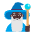 Man Mage Flat Dark Emoji from Fluent Emoji Flat Set