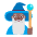 Man Mage Flat Medium Dark Emoji from Fluent Emoji Flat Set