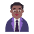 Man Office Worker Flat Medium Dark Emoji from Fluent Emoji Flat Set