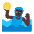 Man Playing Water Polo Flat Dark Emoji from Fluent Emoji Flat Set