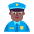 Man Police Officer Flat Medium Dark Emoji from Fluent Emoji Flat Set