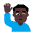 Man Raising Hand Flat Dark Emoji from Fluent Emoji Flat Set