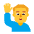 Man Raising Hand Flat Default Emoji from Fluent Emoji Flat Set