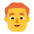 Man Red Hair Flat Default Emoji from Fluent Emoji Flat Set