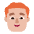 Man Red Hair Flat Medium Light Emoji from Fluent Emoji Flat Set