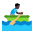 Man Rowing Boat Flat Dark Emoji from Fluent Emoji Flat Set