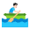 Man Rowing Boat Flat Light Emoji from Fluent Emoji Flat Set