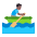 Man Rowing Boat Flat Medium Dark Emoji from Fluent Emoji Flat Set