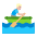 Man Rowing Boat Flat Medium Light Emoji from Fluent Emoji Flat Set