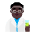 Man Scientist Flat Dark Emoji from Fluent Emoji Flat Set