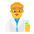 Man Scientist Flat Default Emoji from Fluent Emoji Flat Set