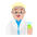 Man Scientist Flat Medium Light Emoji from Fluent Emoji Flat Set