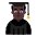 Man Student Flat Dark Emoji from Fluent Emoji Flat Set