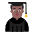 Man Student Flat Medium Dark Emoji from Fluent Emoji Flat Set