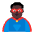 Man Superhero Flat Dark Emoji from Fluent Emoji Flat Set
