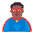 Man Superhero Flat Medium Dark Emoji from Fluent Emoji Flat Set