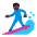 Man Surfing Flat Dark Emoji from Fluent Emoji Flat Set