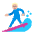 Man Surfing Flat Medium Light Emoji from Fluent Emoji Flat Set