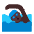 Man Swimming Flat Dark Emoji from Fluent Emoji Flat Set
