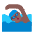 Man Swimming Flat Medium Dark Emoji from Fluent Emoji Flat Set