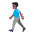 Man Walking Flat Medium Dark Emoji from Fluent Emoji Flat Set