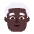 Man White Hair Flat Dark Emoji from Fluent Emoji Flat Set
