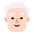 Man White Hair Flat Light Emoji from Fluent Emoji Flat Set